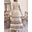 Plus Size - Plus Size - Plus Size - Elegant Plus Size V-Neck Long Sleeve Dress with Color Block Design - Lightweight Breathable Fabric, Ruffled Hem & Layered Skirt