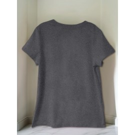 Women's Casual Short Sleeve T-Shirt with Bold 